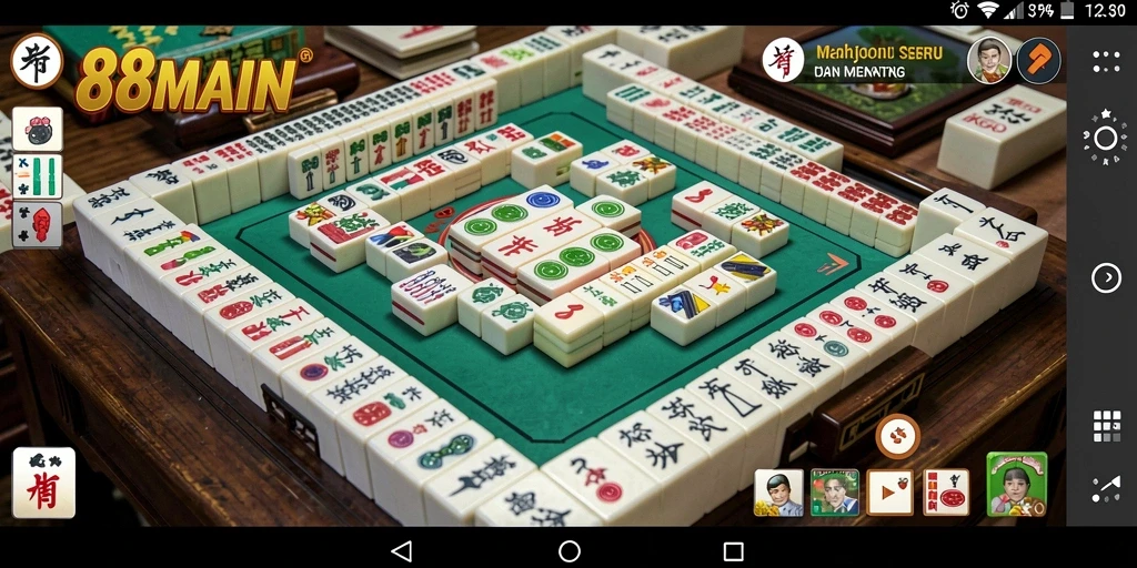 Screenshot gameplay utama 88MAIN menunjukkan aksi seru permainan Mahjong.