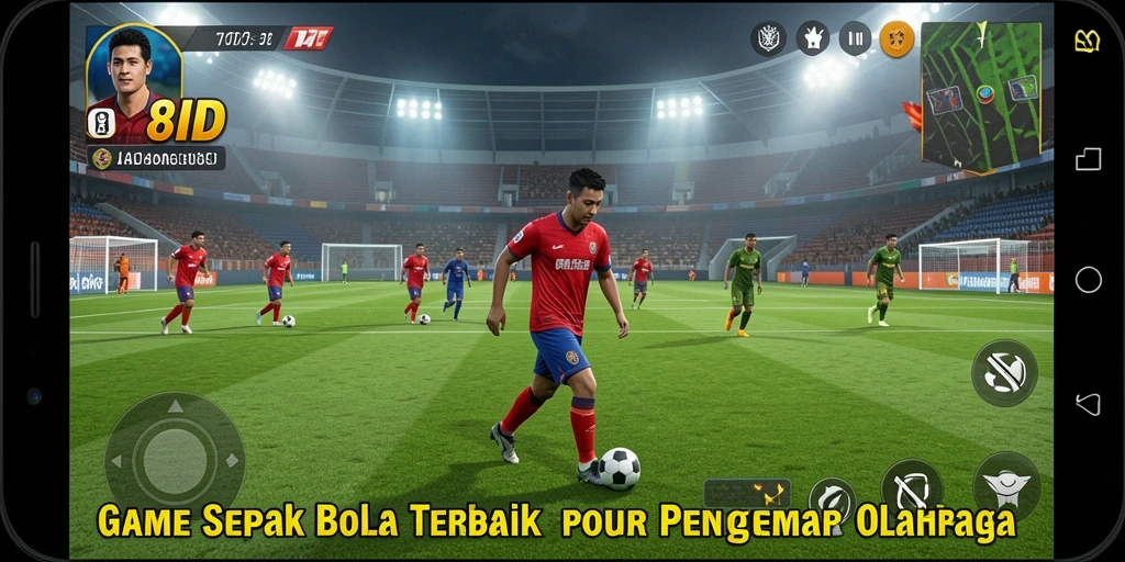 Tampilan gameplay 8ID dengan aksi sepak bola yang mendebarkan.