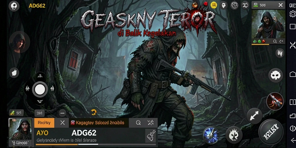 Screenshot menampilkan momen mendebarkan dalam gameplay ADG62 yang menakutkan.