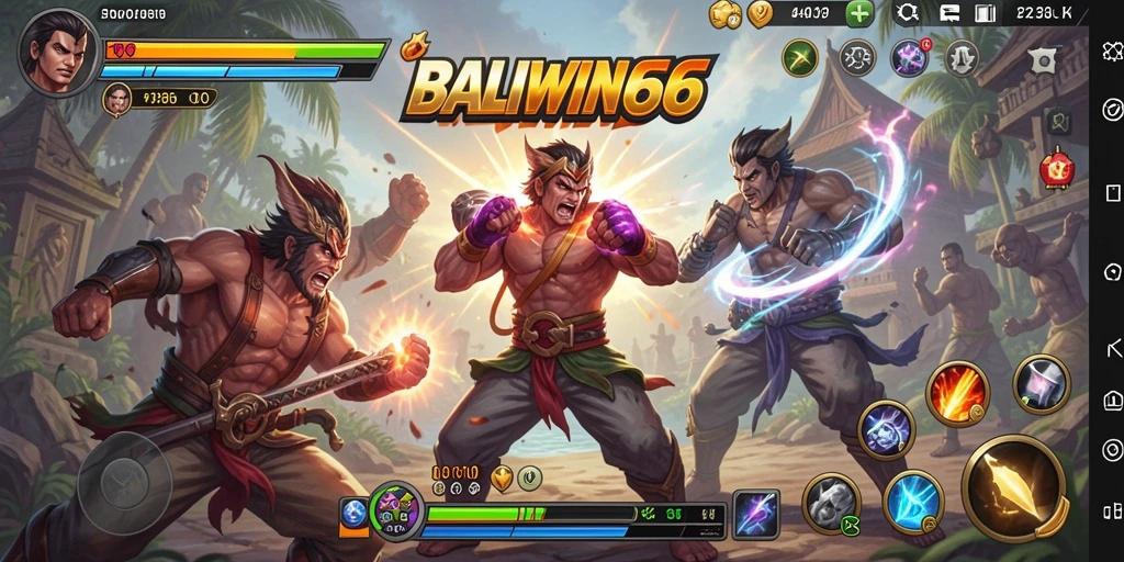 Tangkapan layar menampilkan pertarungan seru dalam BALIWIN66.