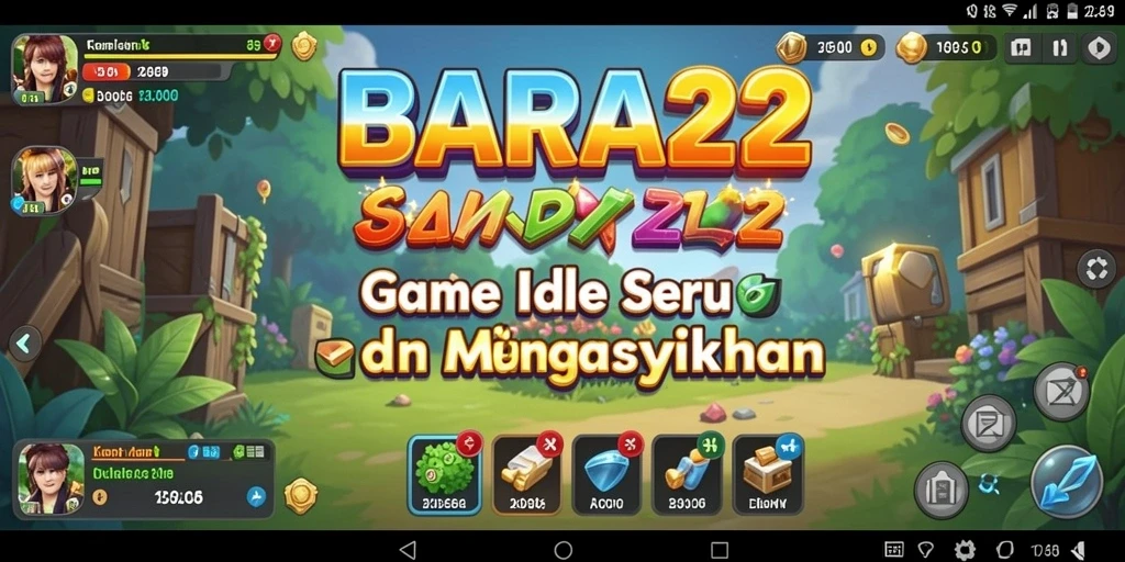 Screenshot gameplay BARA22 yang menunjukkan aksi pengumpulan sumber daya.