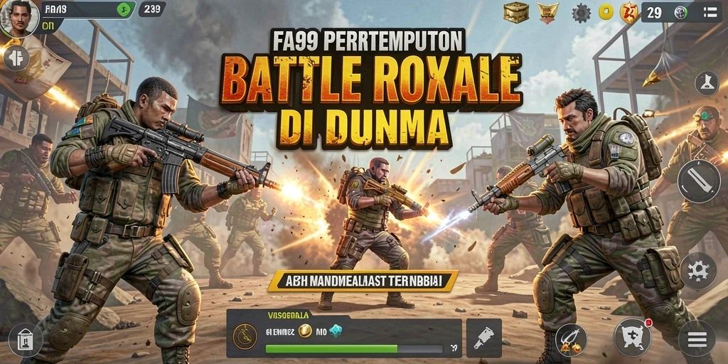 Screenshot utama menunjukkan aksi pertempuran seru di FA99.
