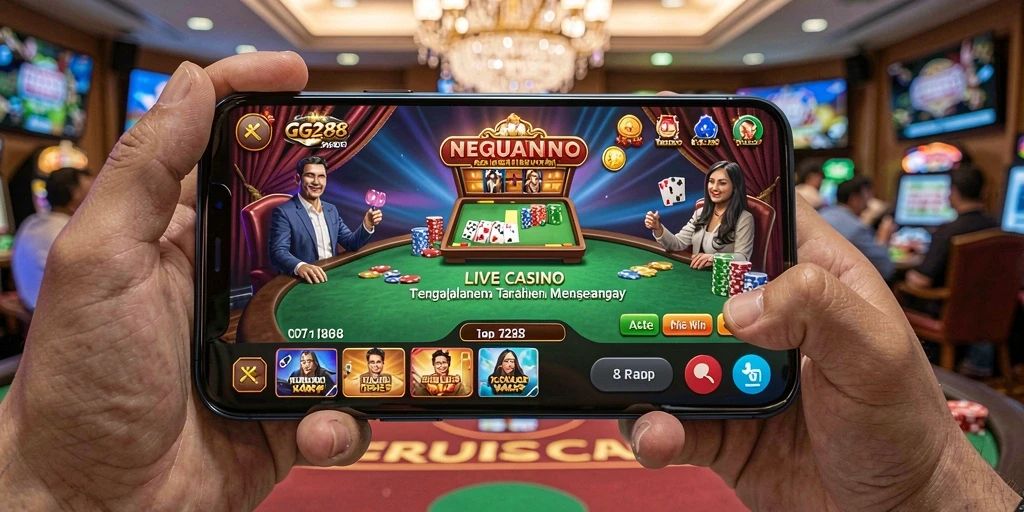 Tampilan gameplay Live Casino GG288 yang seru dan interaktif.