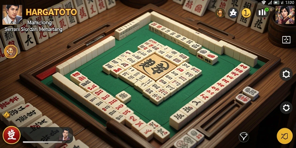 Tampilan gameplay HARGATOTO dengan ubin Mahjong yang menarik.