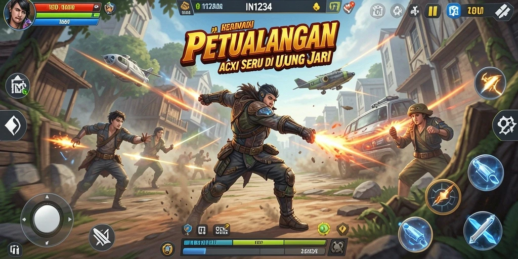 Tangkapan layar menunjukkan gameplay seru di IN1234.