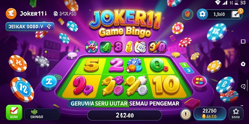 Screenshot utama JOKER11 memperlihatkan tahapan seru dalam permainan Bingo.