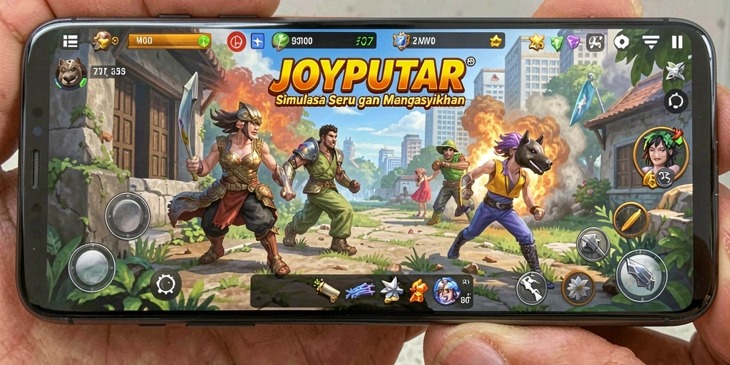 Tampilan gameplay seru dari JOYPUTAR yang menunjukkan simulasi mendalam.