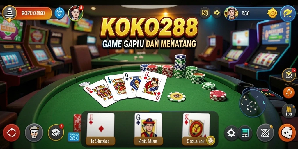 Screenshot gameplay KOKO288 menampilkan keseruan bermain Gaple dengan teman.