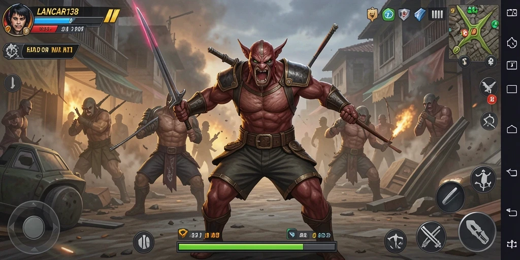 Gameplay LANCAR138 yang intens dan penuh aksi bertarung.