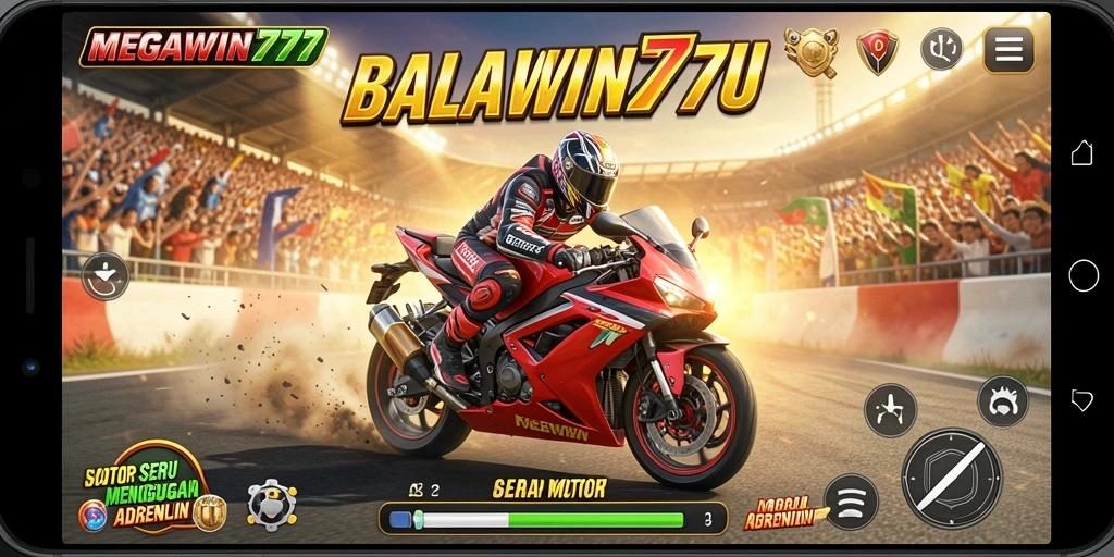 Tampilan aksi balap motor yang mendebarkan di MEGAWIN777.