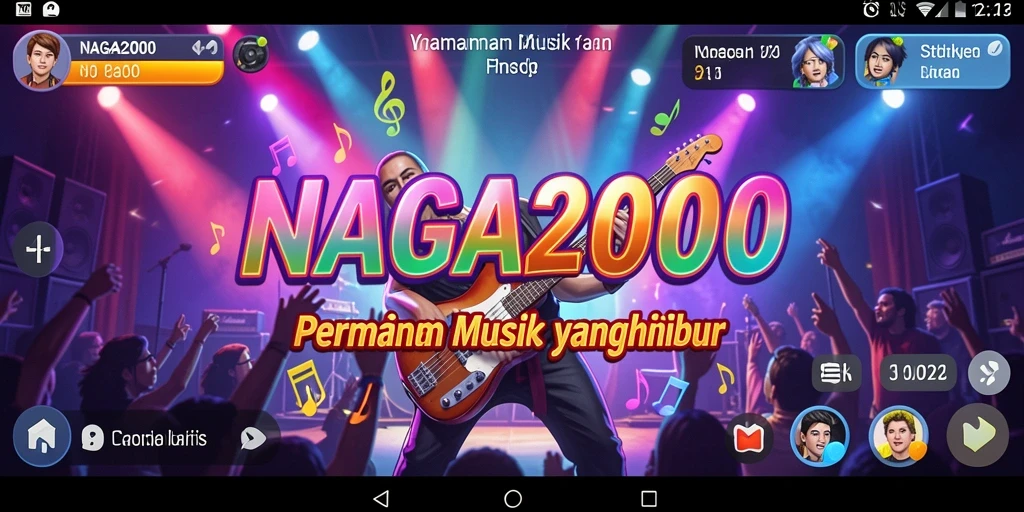 Tampilan gameplay NAGA2000 dengan fitur permainan musik yang menarik.