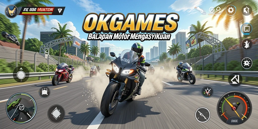 Gameplay seru balapan motor di OKGAMES.
