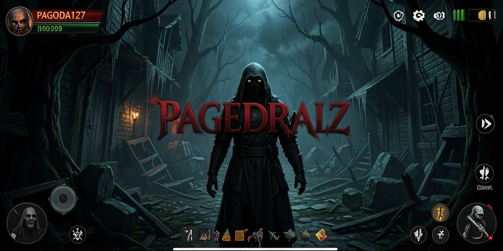 Screenshot gameplay PAGODA127 menunjukkan suasana menyeramkan dan mengejutkan.