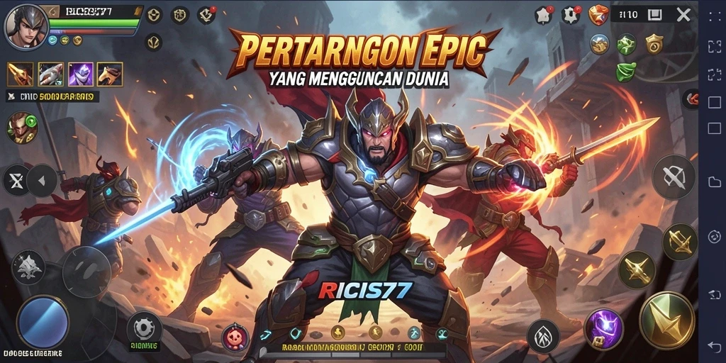 Tangkapan layar RICIS77 menampilkan aksi pertempuran mendebarkan dan karakter yang dinamis.