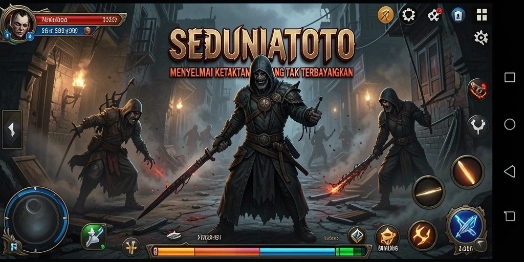 Screenshot gameplay SEDUNIATOTO yang menakutkan dan mencekam.
