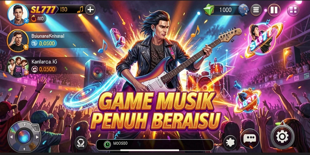 Screenshot gameplay SL777 menampilkan interaksi menarik dengan musik.