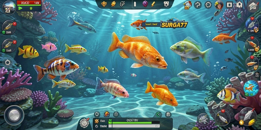 Tampilan dari gameplay seru Tembak Ikan SURGA77.