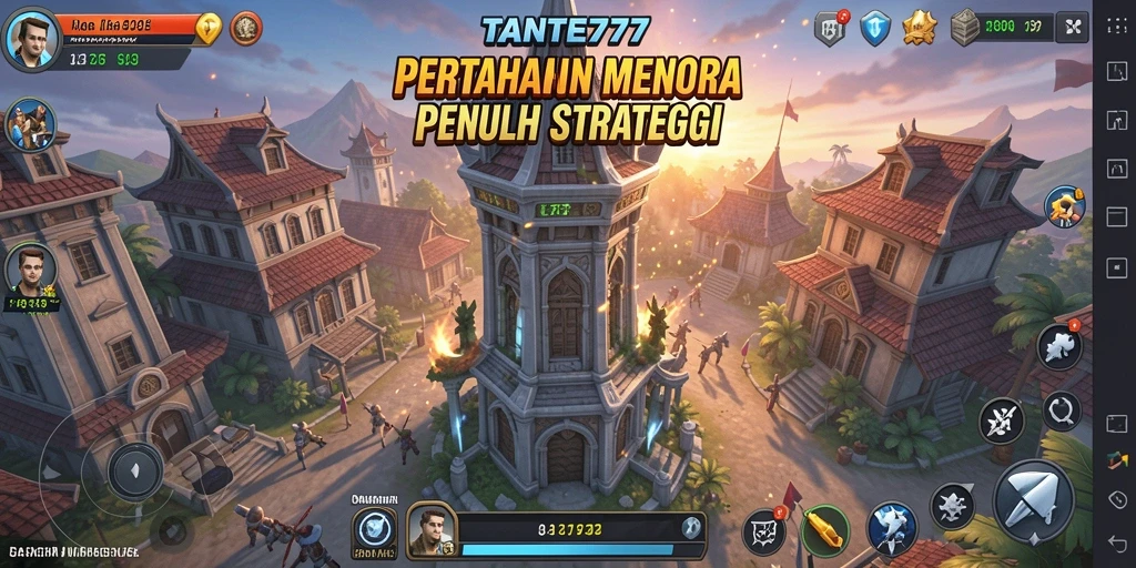 Gameplay seru di TANTE777 dengan menara pertahanan yang strategis.