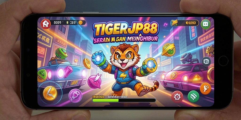 Screenshot utama TIGERJP88 menampilkan aksi arcade yang dinamis.