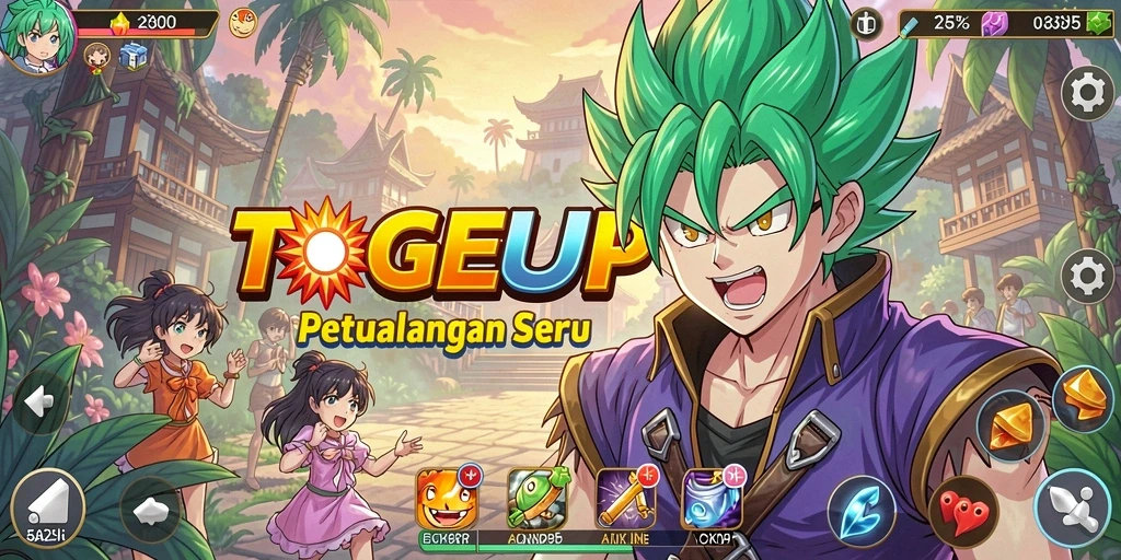 Tampilan gameplay TOGELUP yang penuh warna dan mengasyikan.