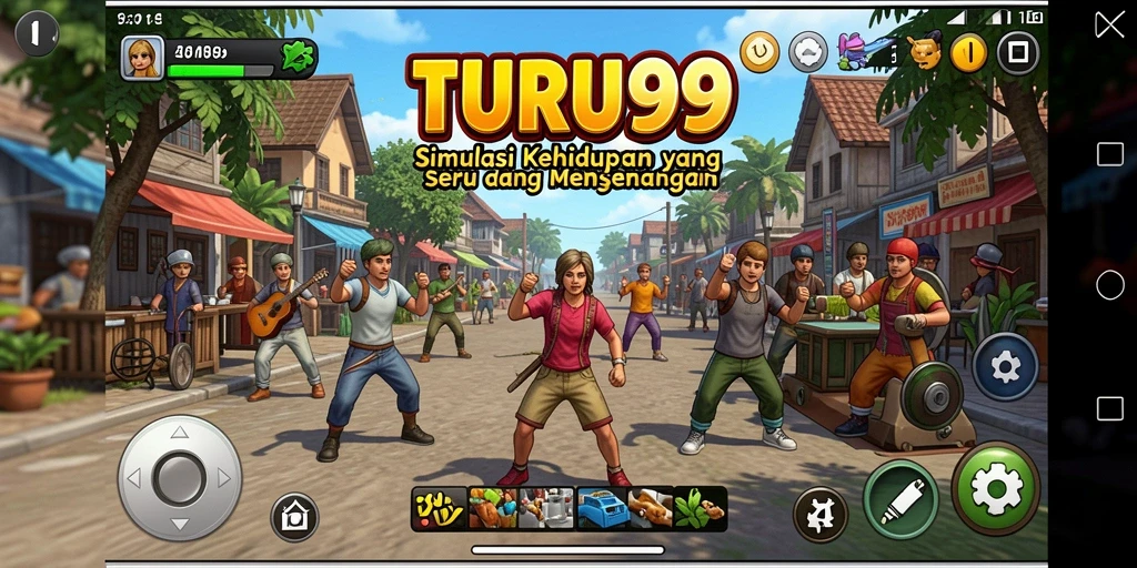 Screenshot TURU99 menampilkan karakter dalam momen simulasi yang seru.