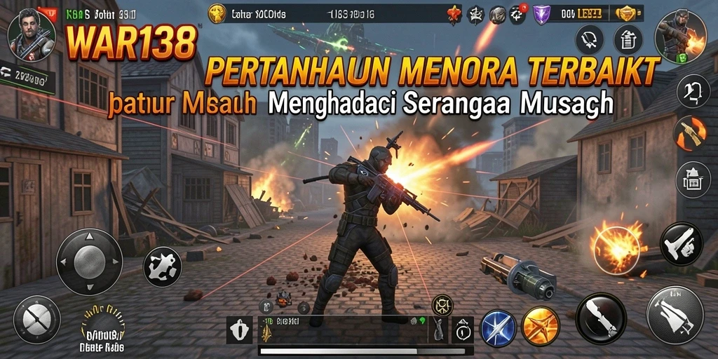 Tampilan gameplay seru dalam WAR138 dengan strategi Tower Defense.