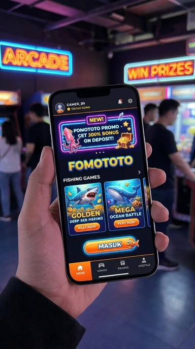 Tampilan aplikasi fomototo pada perangkat Android.